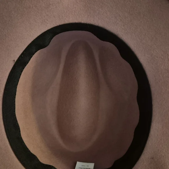 Gelso Bianco Handcrated in Italy Pink/Mauve 100% Wool Felt Fedora w/Leather Band - Picture 6 of 8